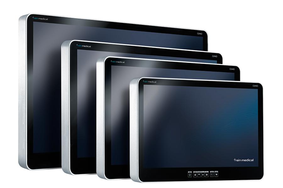CLINIO monitors in various sizes, 24", 27" and 32"